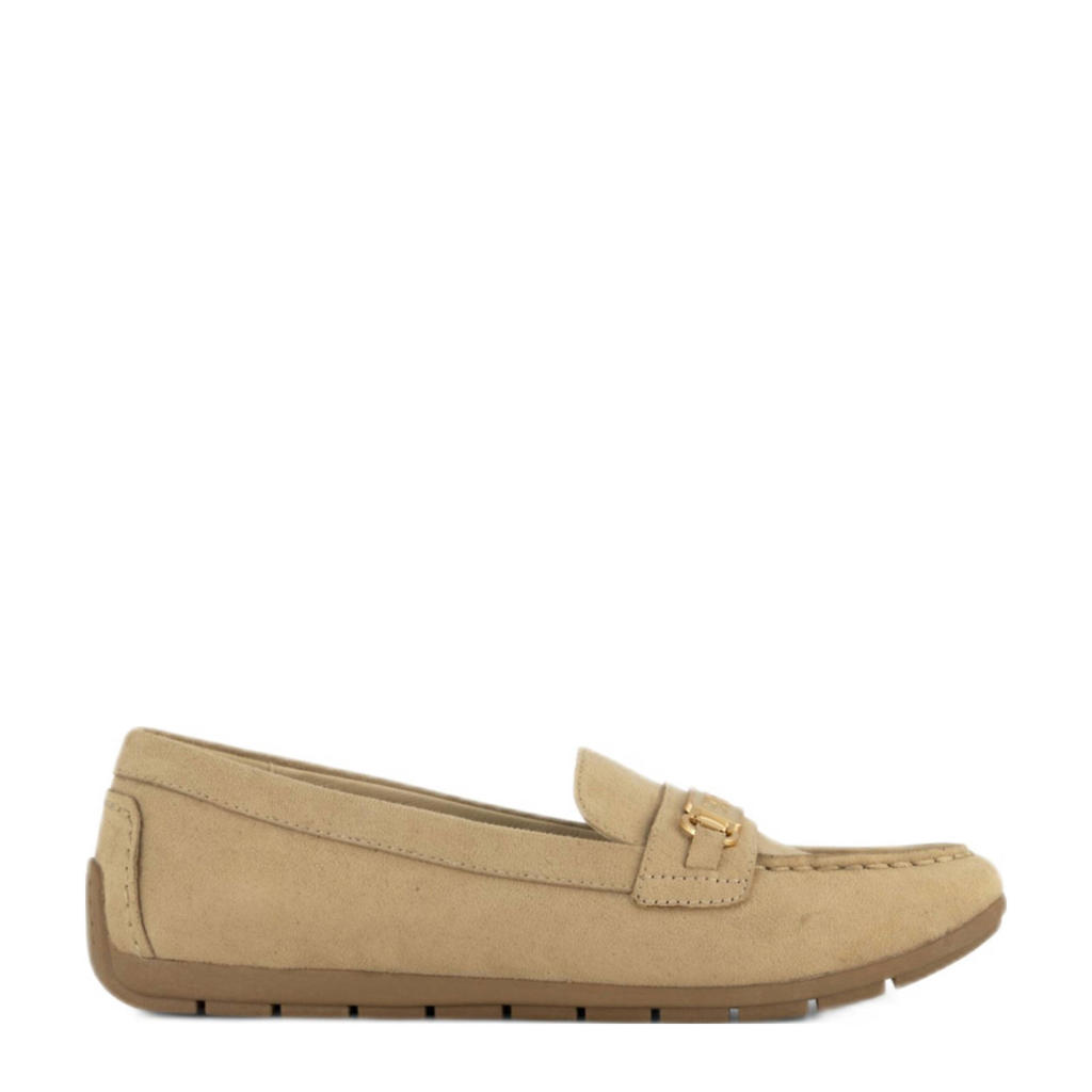 Beige dames ESPRIT mocassins van rubber/imitatie leer