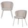 WOOOD WOOOD Admit Eetkamerstoelen - Polyester - Pebble - Set van 2
