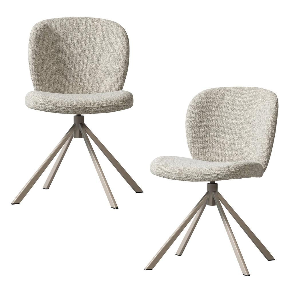 WOOOD Femke Eetkamerstoelen - Chenille - Blauw - Set van 2