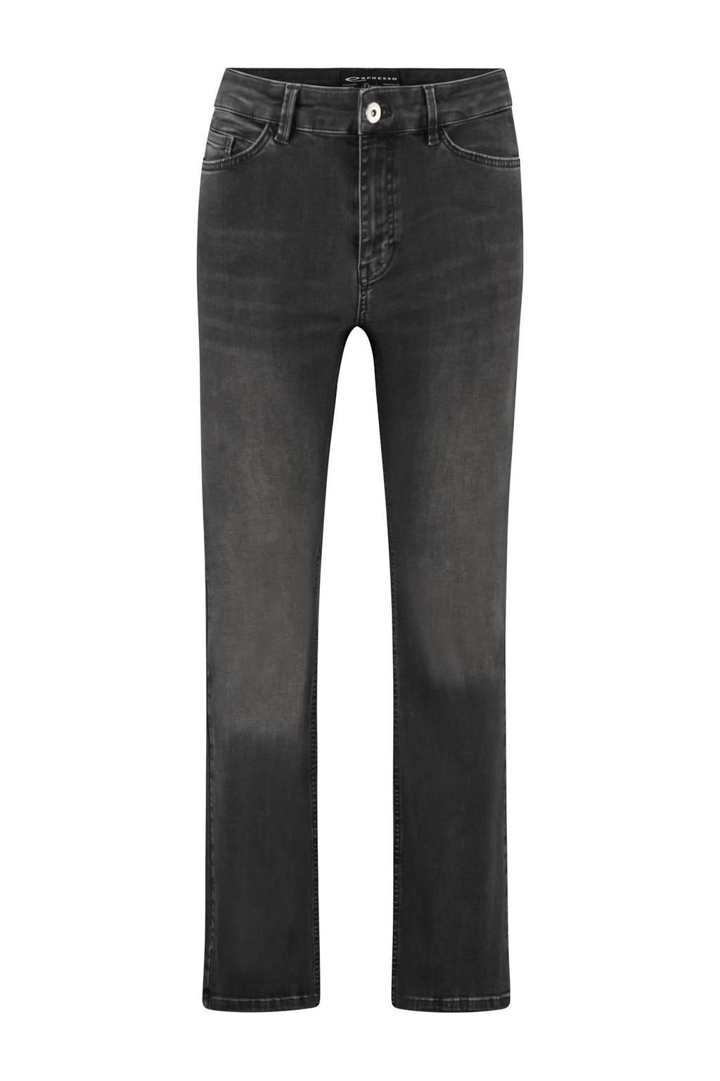 Grey denim dames Expresso flared jeans van katoen met regular waist, rits- en knoopsluiting en effen