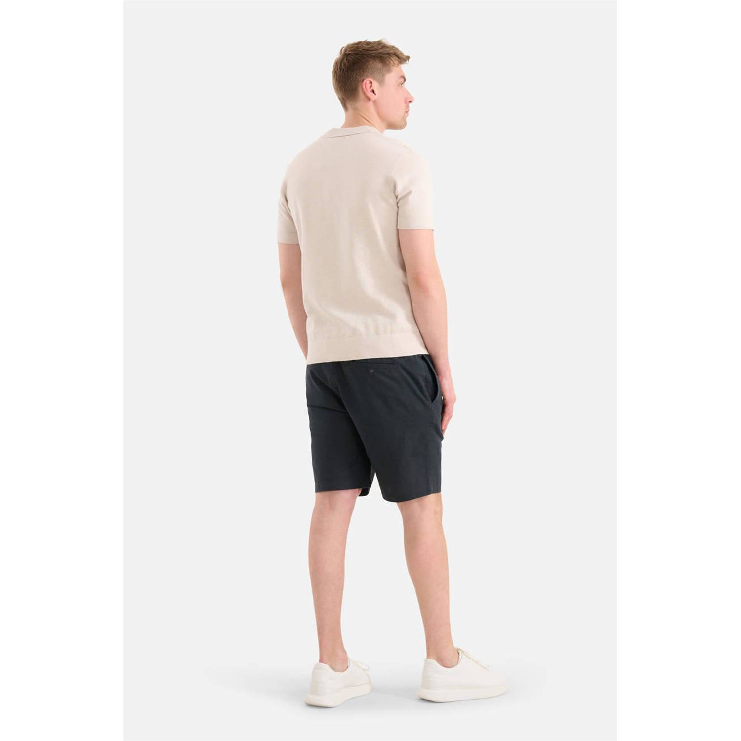 Shoeby gebreid regular fit overhemd met printopdruk zand