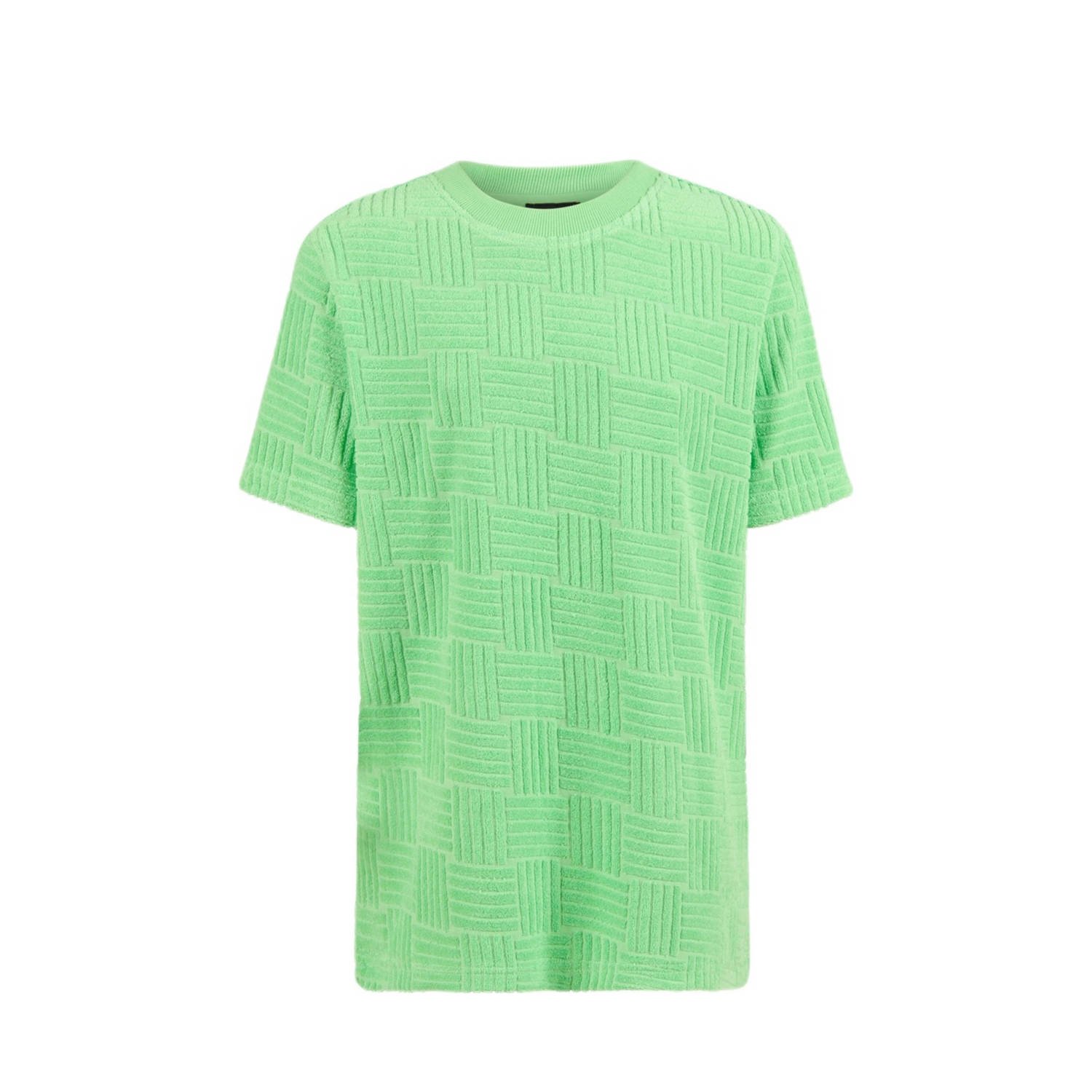 Shoeby T-shirt met all over print groen Jongens Katoen Ronde hals All over print 134 140