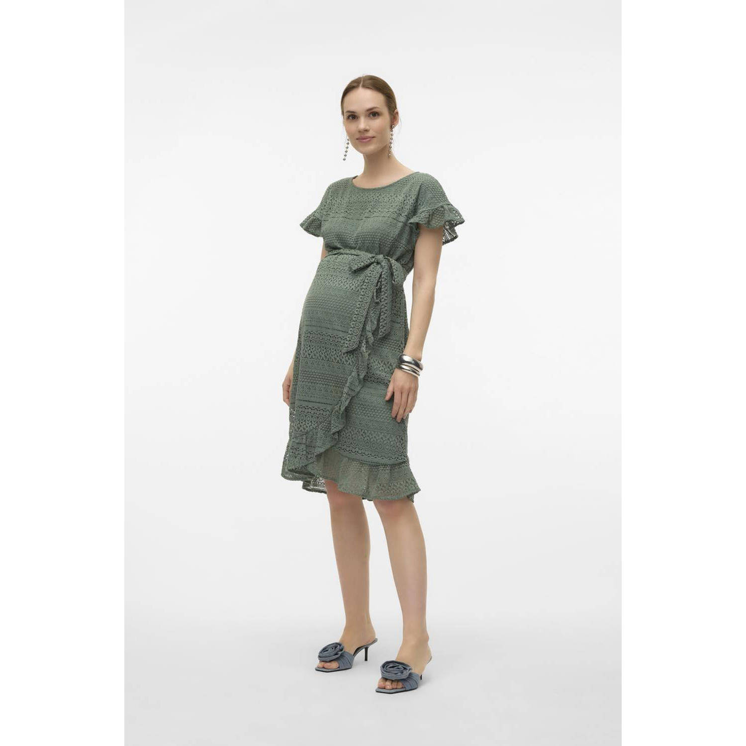 VERO MODA MATERNITY crochet zwangerschapsjurk VMMHONEY groen