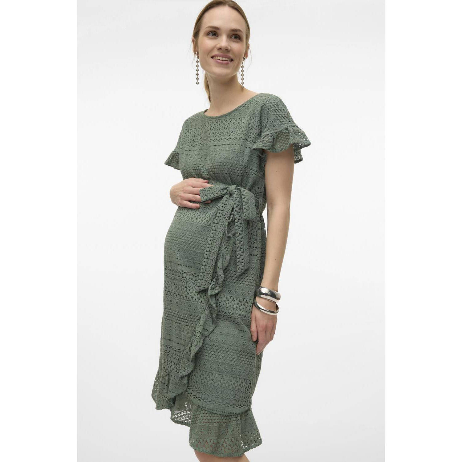 VERO MODA MATERNITY crochet zwangerschapsjurk VMMHONEY groen