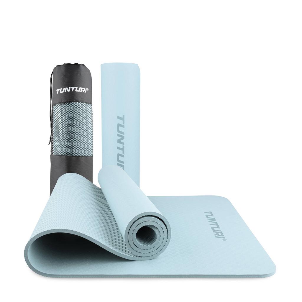 Tunturi yogamat 8mm lichtblauw