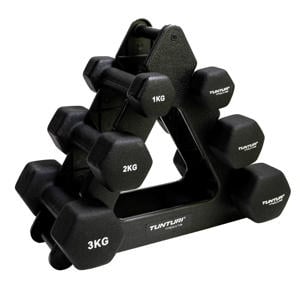 dumbbellset - 1/ 2/3 kg met houder