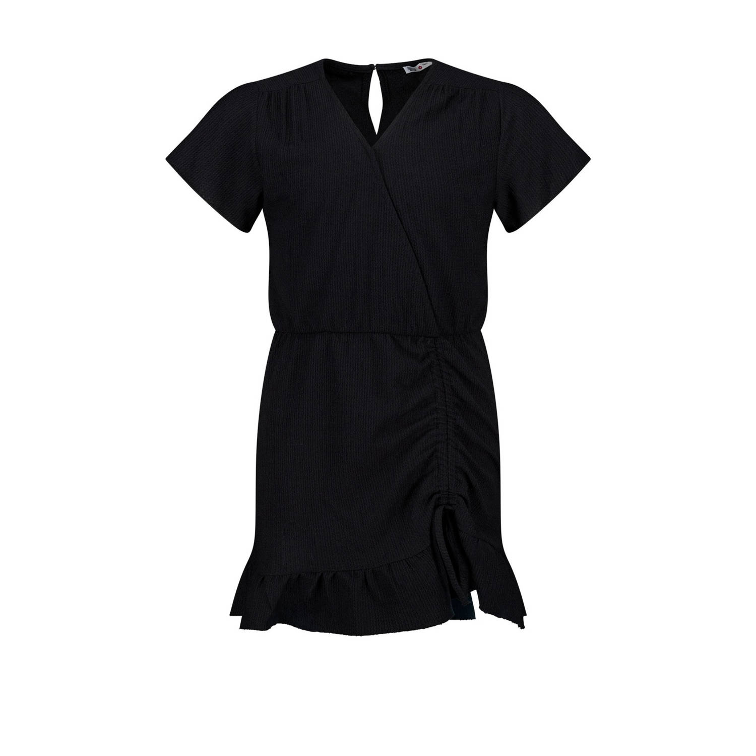 America Today jurk zwart Meisjes Polyester V-hals Effen 122 128