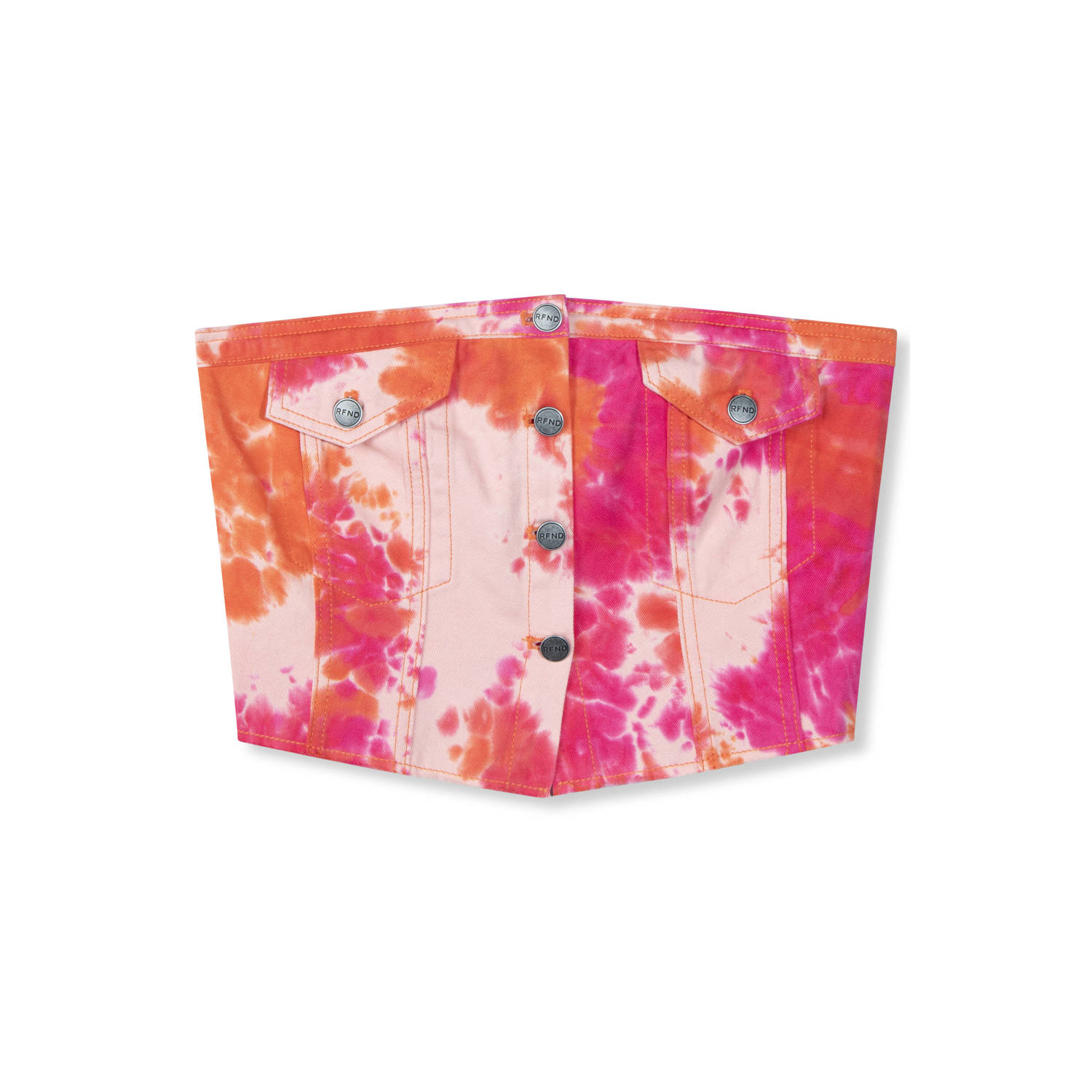 Refined Department tie-dye strapless top Yara fuchsia oranje lichtroze