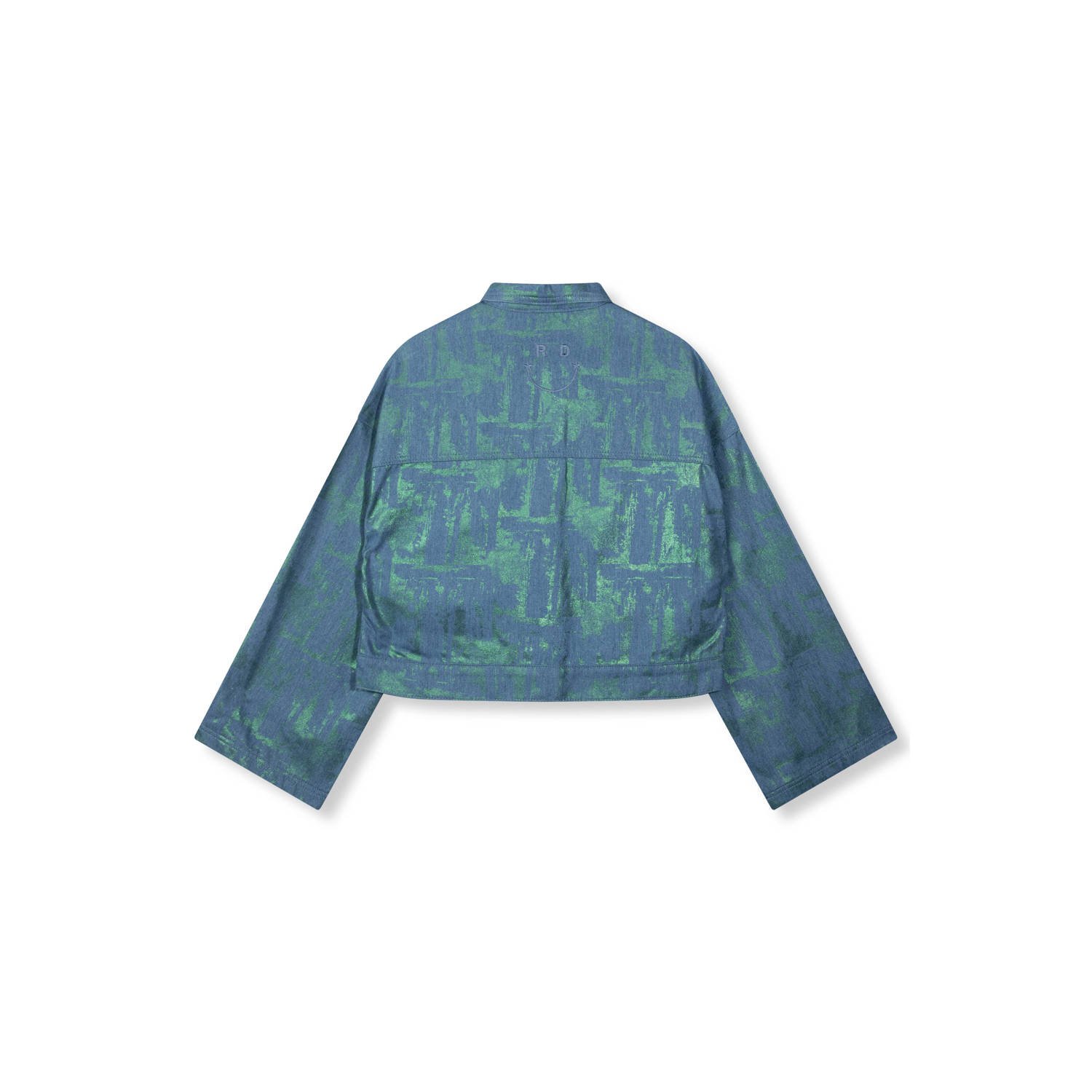 Refined Department metallic jasje Pip met all over print blauw groen