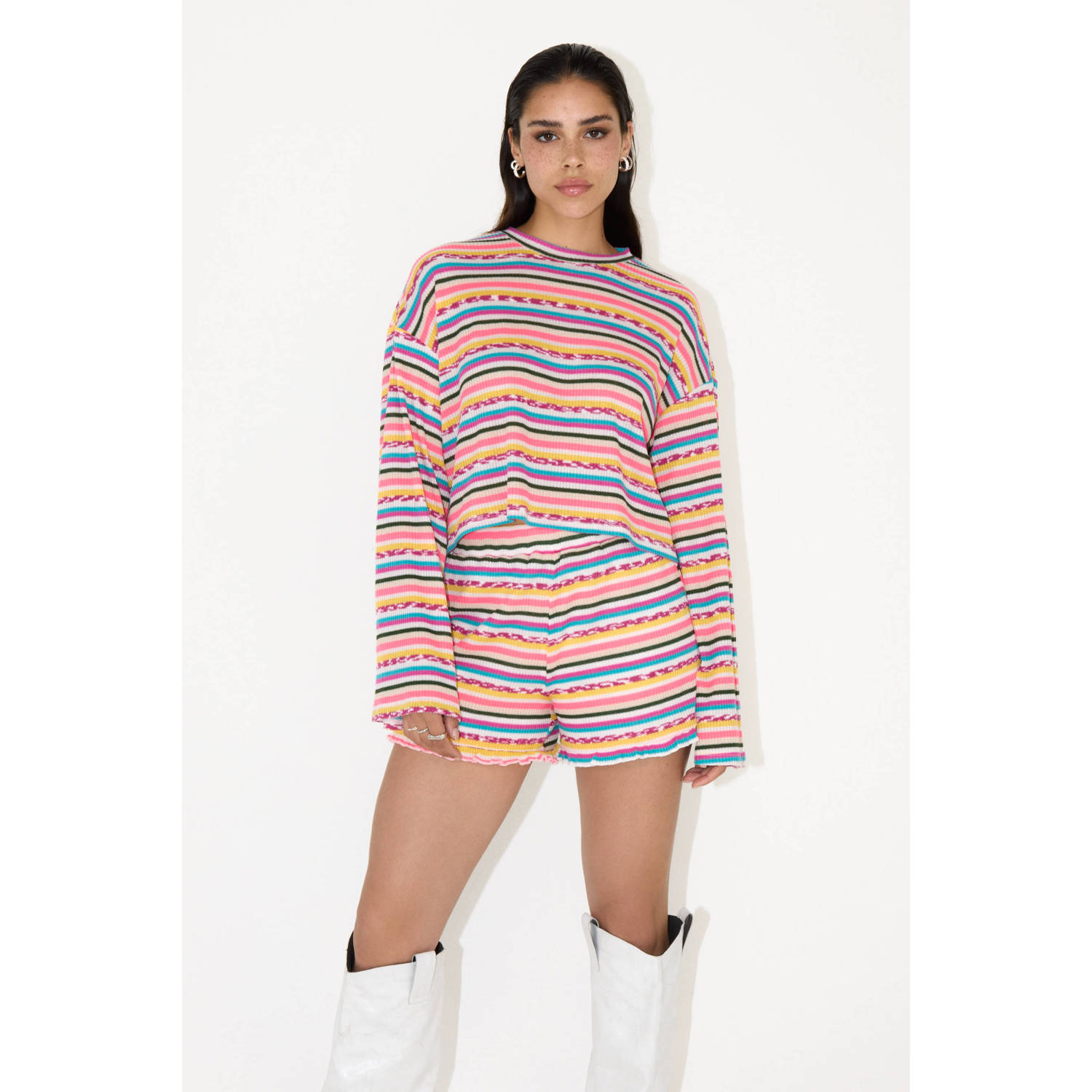 Refined Department gestreepte gebreide top Lola multi