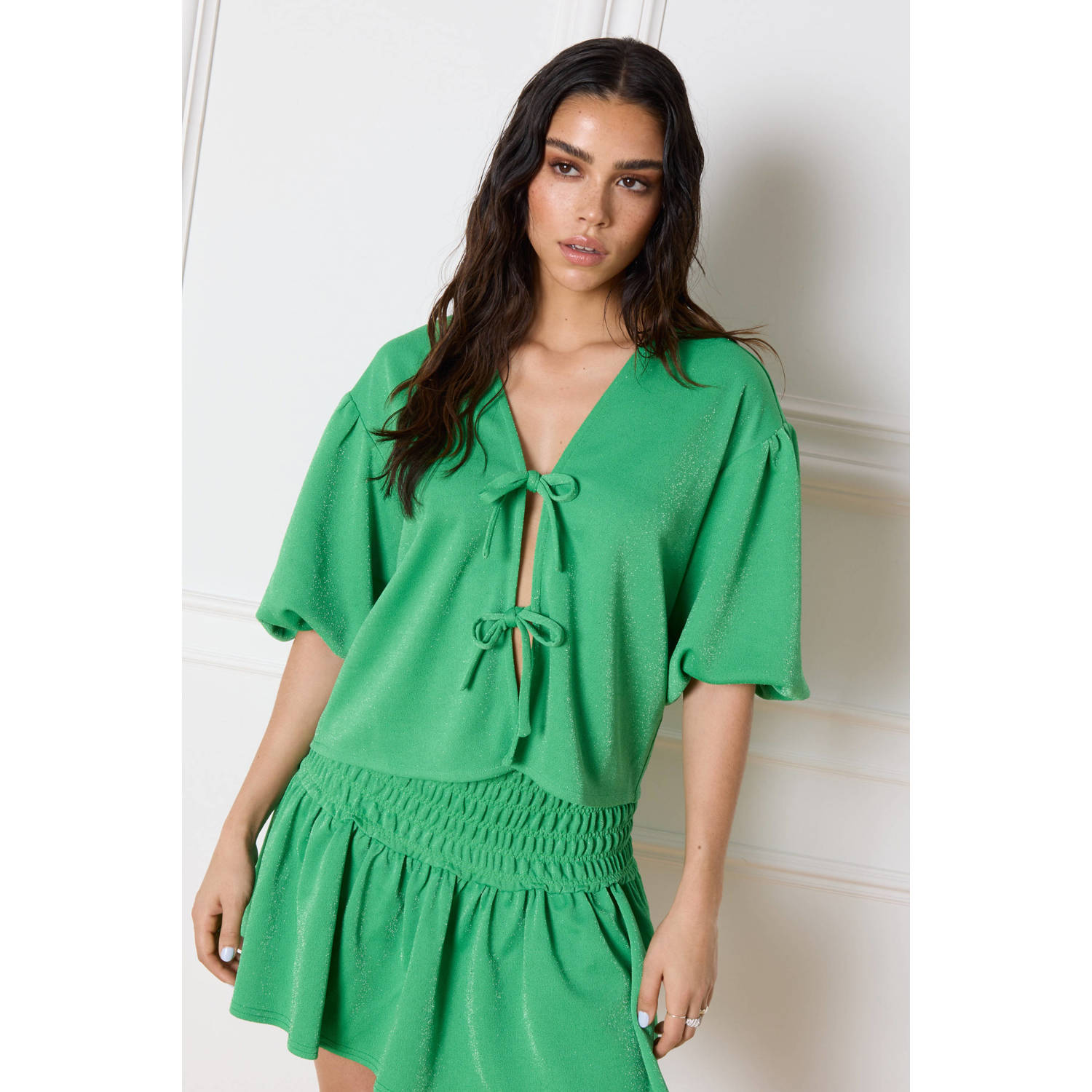 Refined Department Elegante Blouse Lange Mouw Green Dames