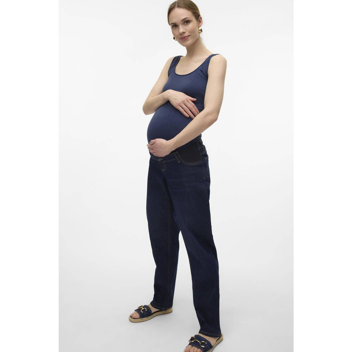 VERO MODA MATERNITY low waist zwangerschaps loose jeans VMMZOA medium blue denim