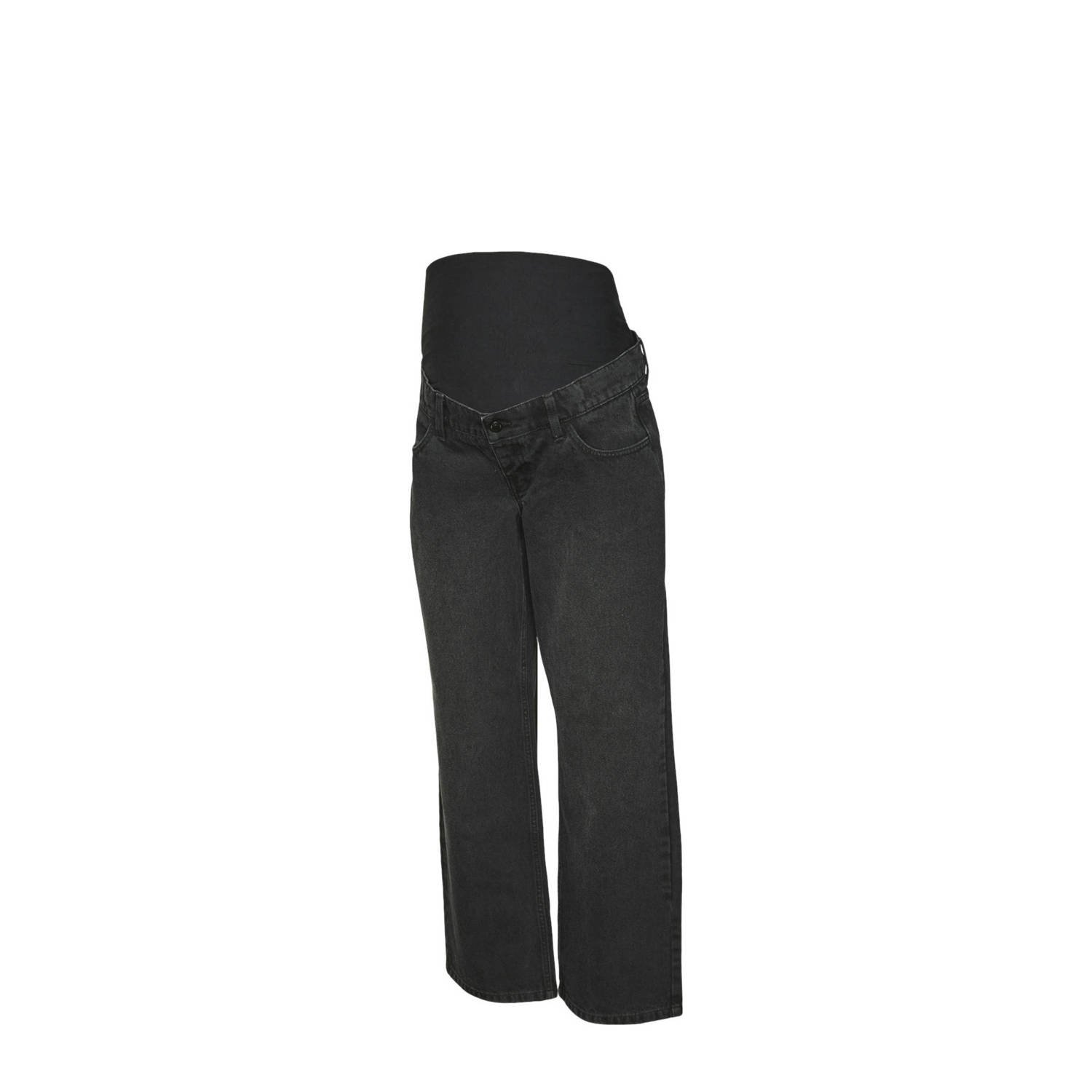 VERO MODA MATERNITY zwangerschaps wide leg jeans VMMTESS black denim Effen XXL