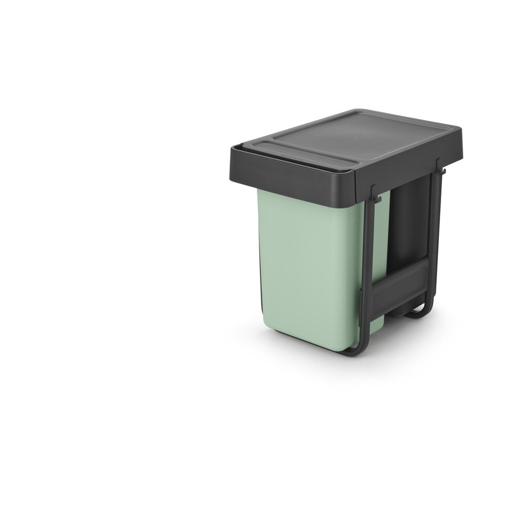 Brabantia Sort & Go Inbouw Prullenbak - 2 x 15 l - Jade Green en Dark Grey