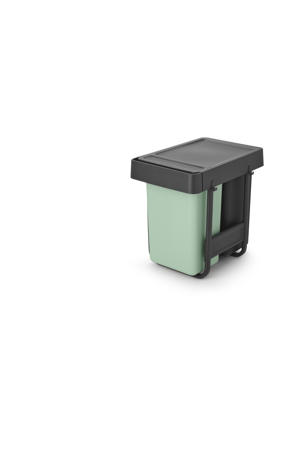 Sort & Go Inbouw Prullenbak - 2 x 15 l - Jade Green en Dark Grey