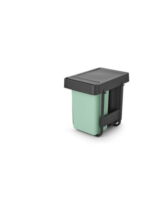 Sort & Go Inbouw Prullenbak - 2 x 15 l - Jade Green en Dark Grey
