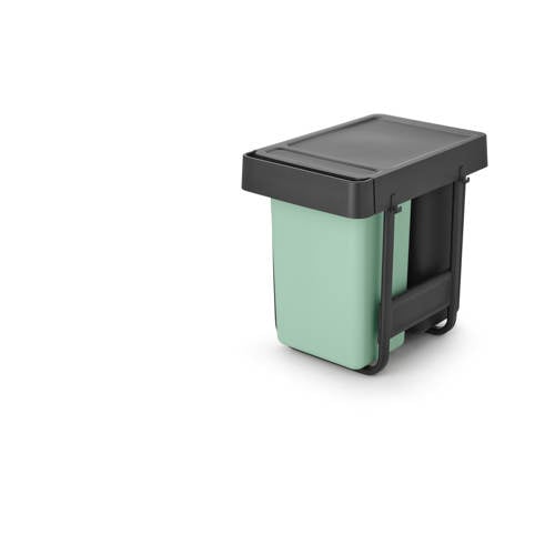 Brabantia Sort & Go Inbouw Prullenbak - 2 x 15 l - Jade Green en Dark Grey - Jade Green en Dark Grey