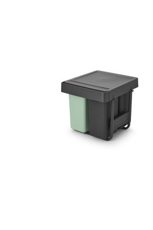Sort & Go Inbouw Prullenbak - 10 + 10 + 20 l - Jade Green en Dark Grey
