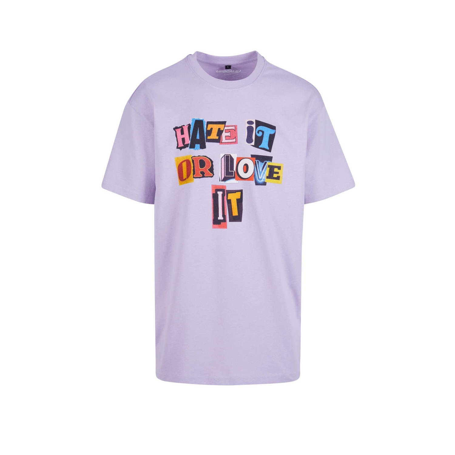 Mister Tee T-shirt met printopdruk lilac