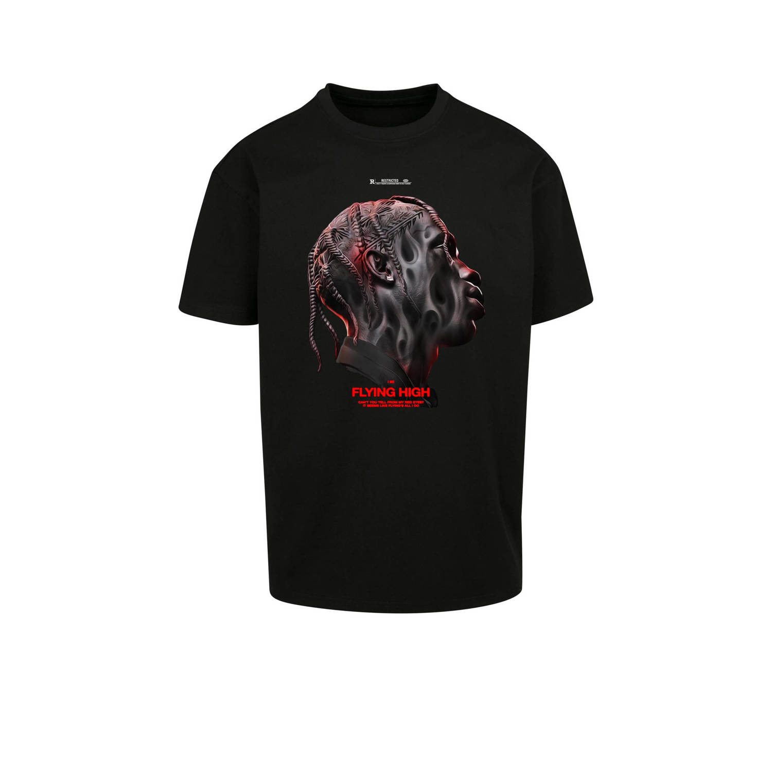 Mister tee T-shirt met motief- en statementprint model 'FLYING HIGH'