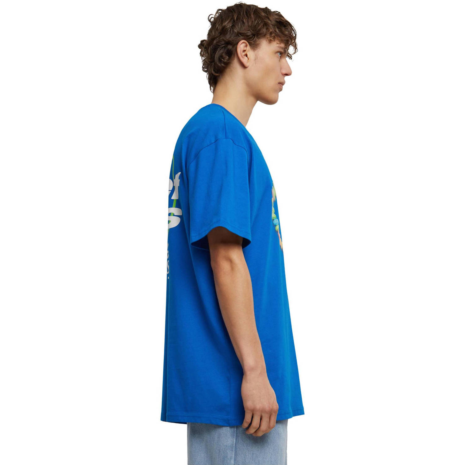 Mister Tee T-shirt met backprint blauw