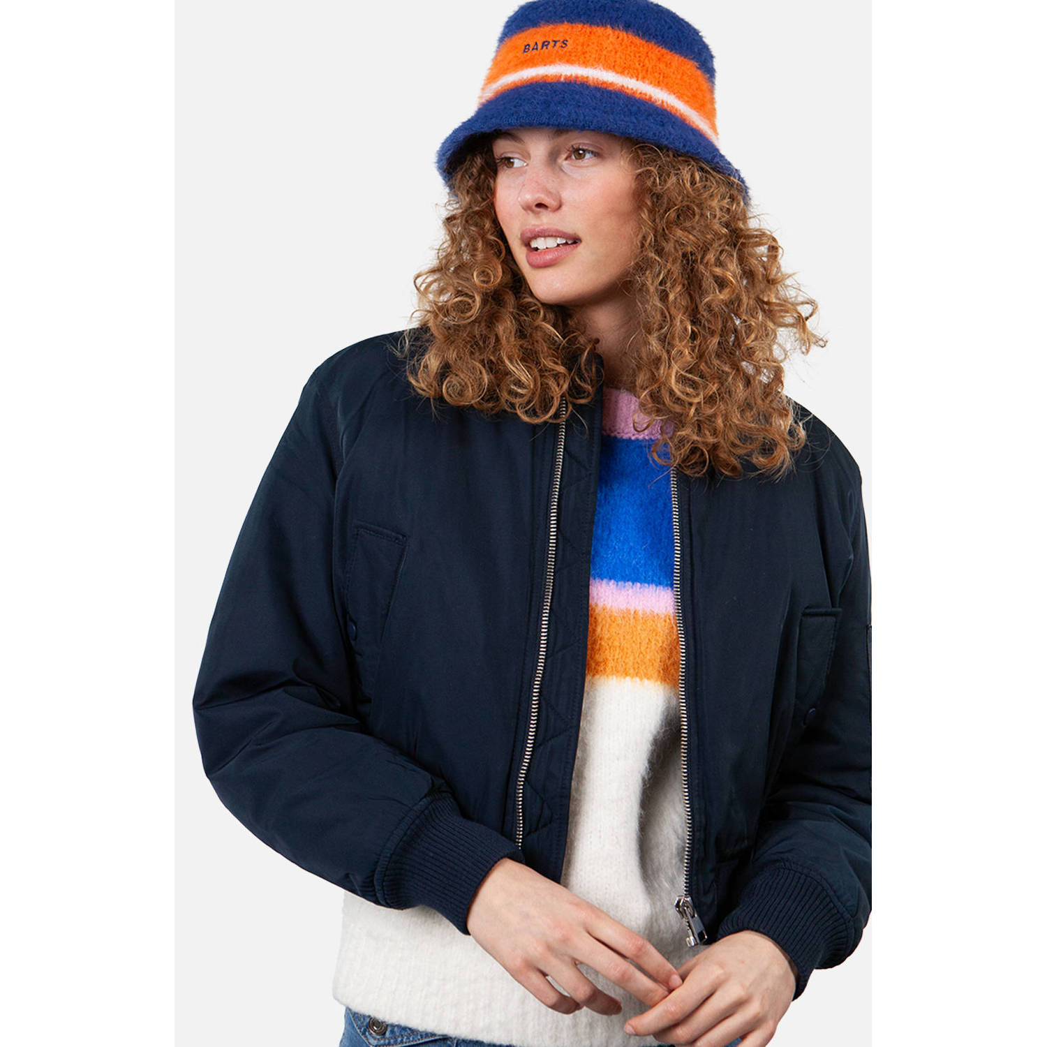 Barts bucket hat Amylee blauw oranje