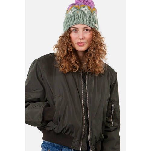 Barts muts Curley roze/olijfgroen afbeelding