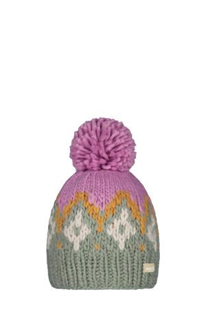 pompon muts Curley roze