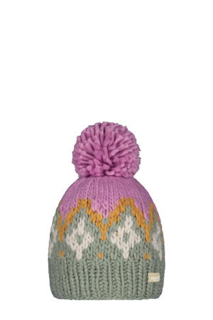 pompon muts Curley roze
