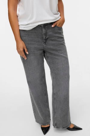 high waist wide leg jeans medium grey denim