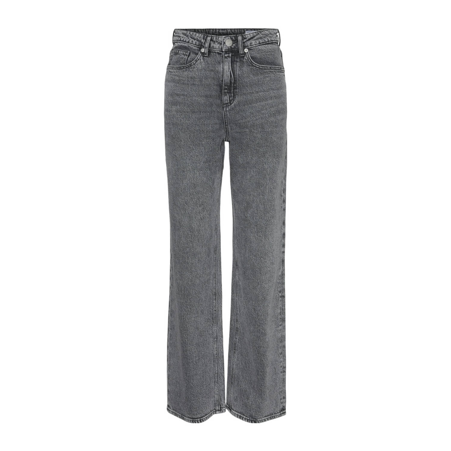 VERO MODA CURVE high waist wide leg jeans medium grey denim