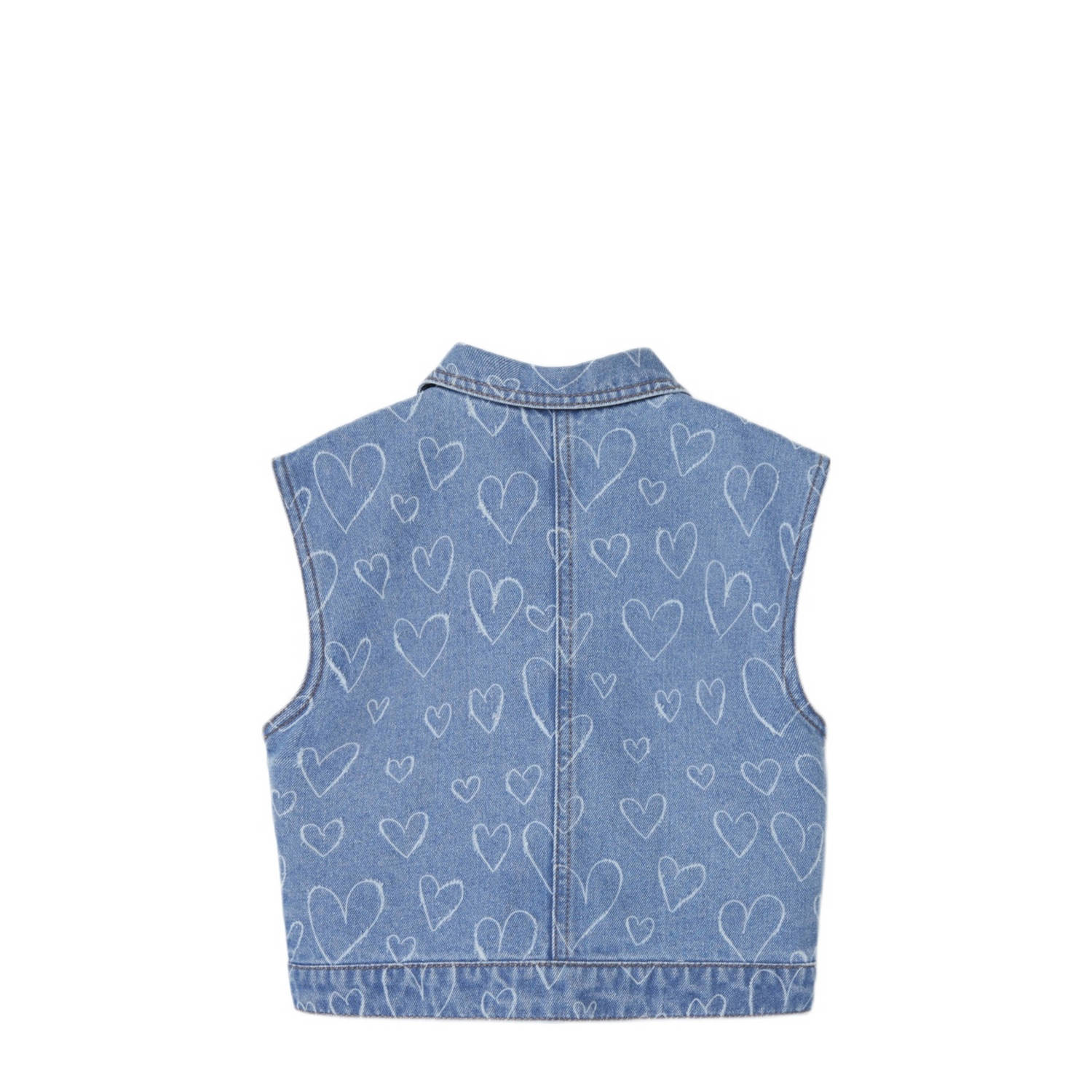 NAME IT KIDS gilet NKFLILLI met hartjes dark blue denim