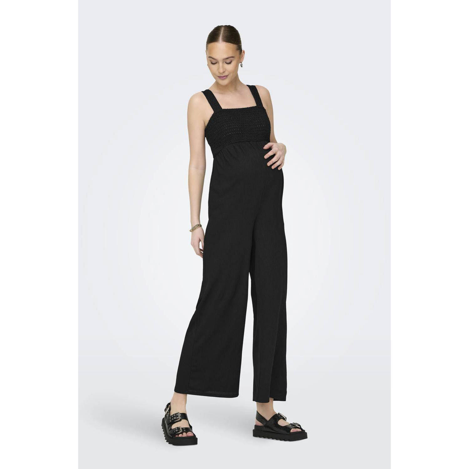 ONLY MATERNITY zwangerschapsjumpsuit OLMELISE zwart