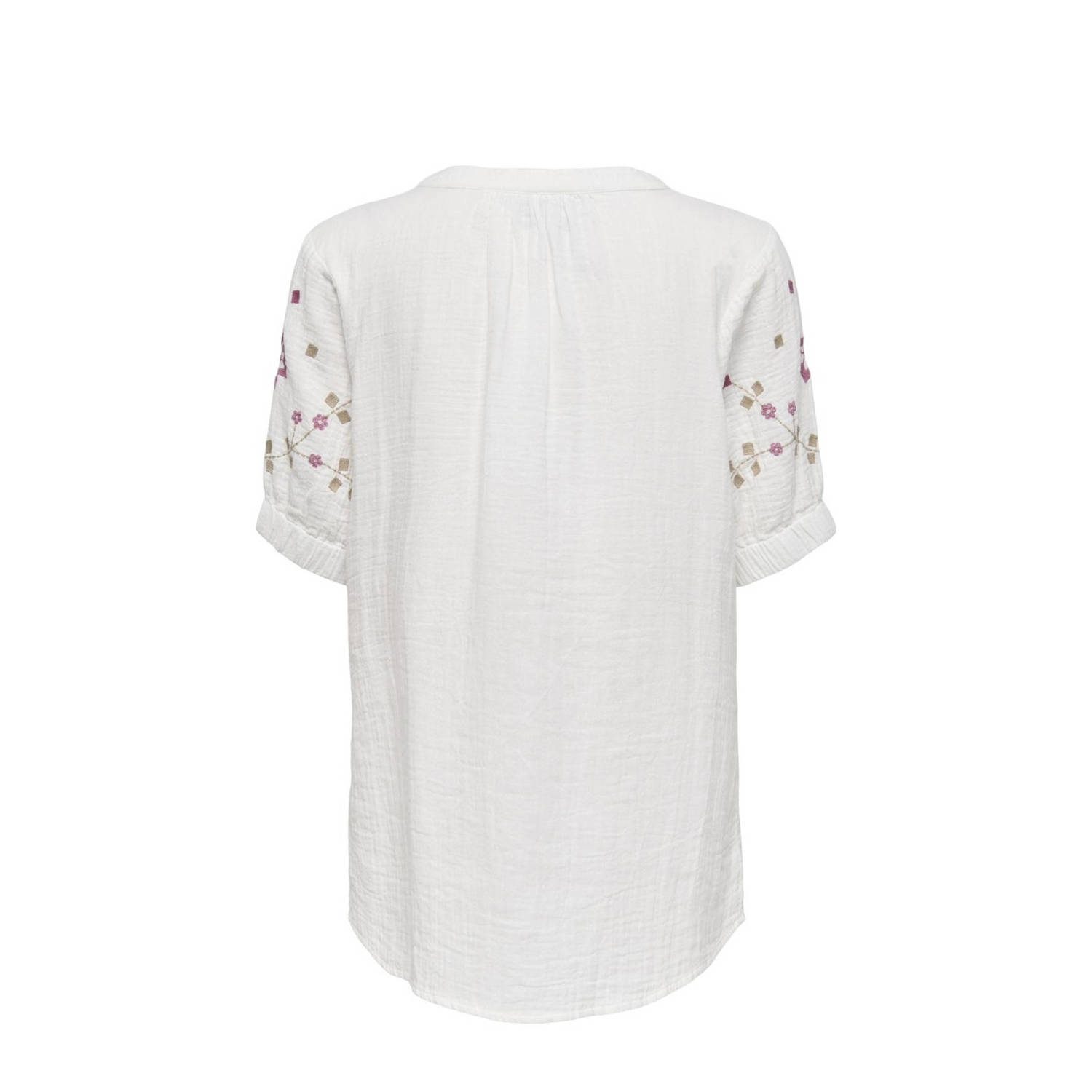 ONLY MATERNITY gebloemde zwangerschapsblouse OLMTHYRA LIFE wit paars