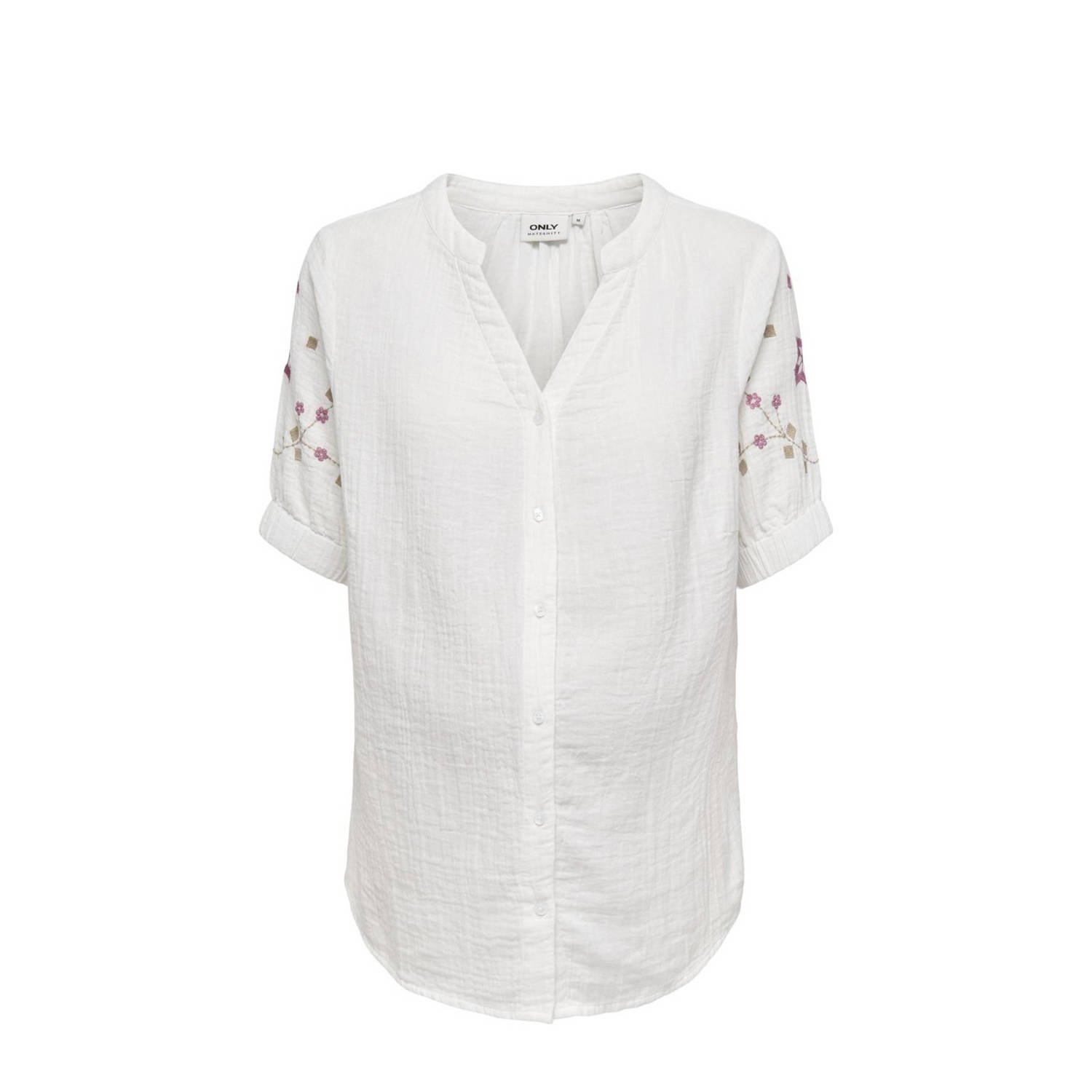 ONLY MATERNITY gebloemde zwangerschapsblouse OLMTHYRA LIFE wit paars