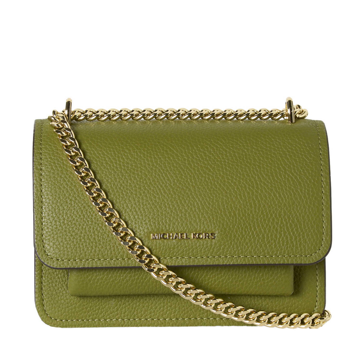 Michael Kors leren crossbody tas Claire Small groen