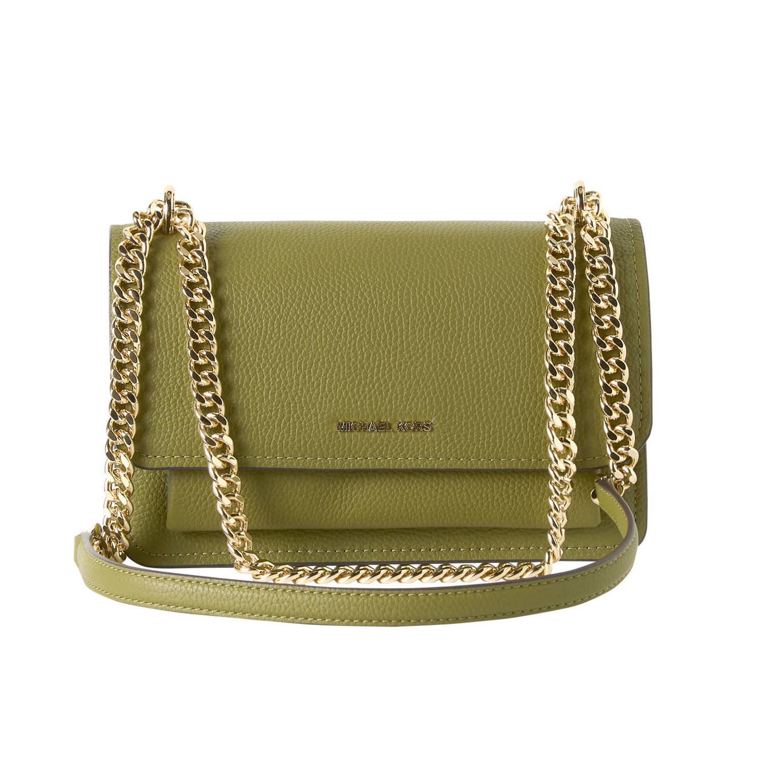 Michael Kors Groene leren schoudertas met magneetsluiting Green Dames