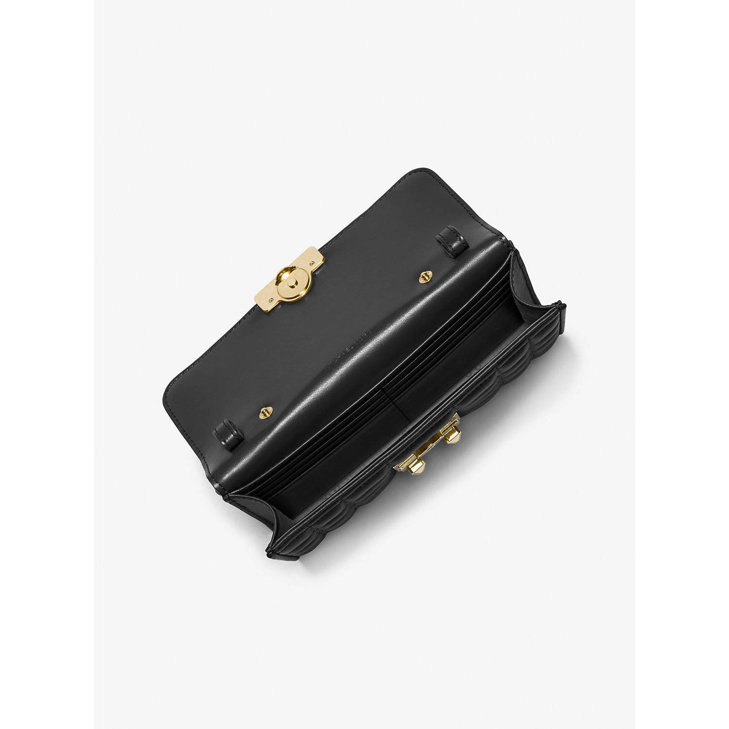 Michael Kors leren mini crossbody tas Tribeca zwart