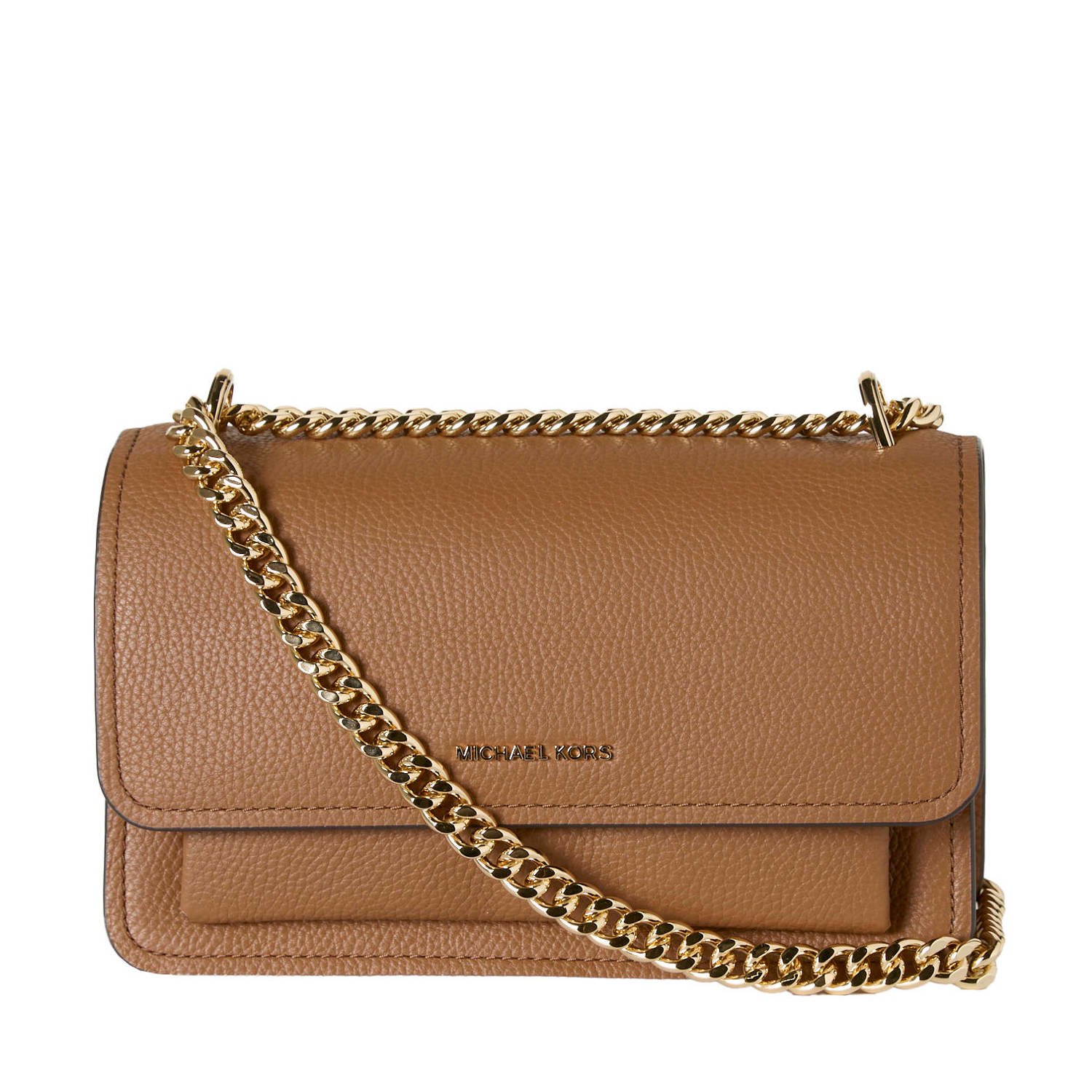 Michael Kors leren crossbody tas Claire Large cognac