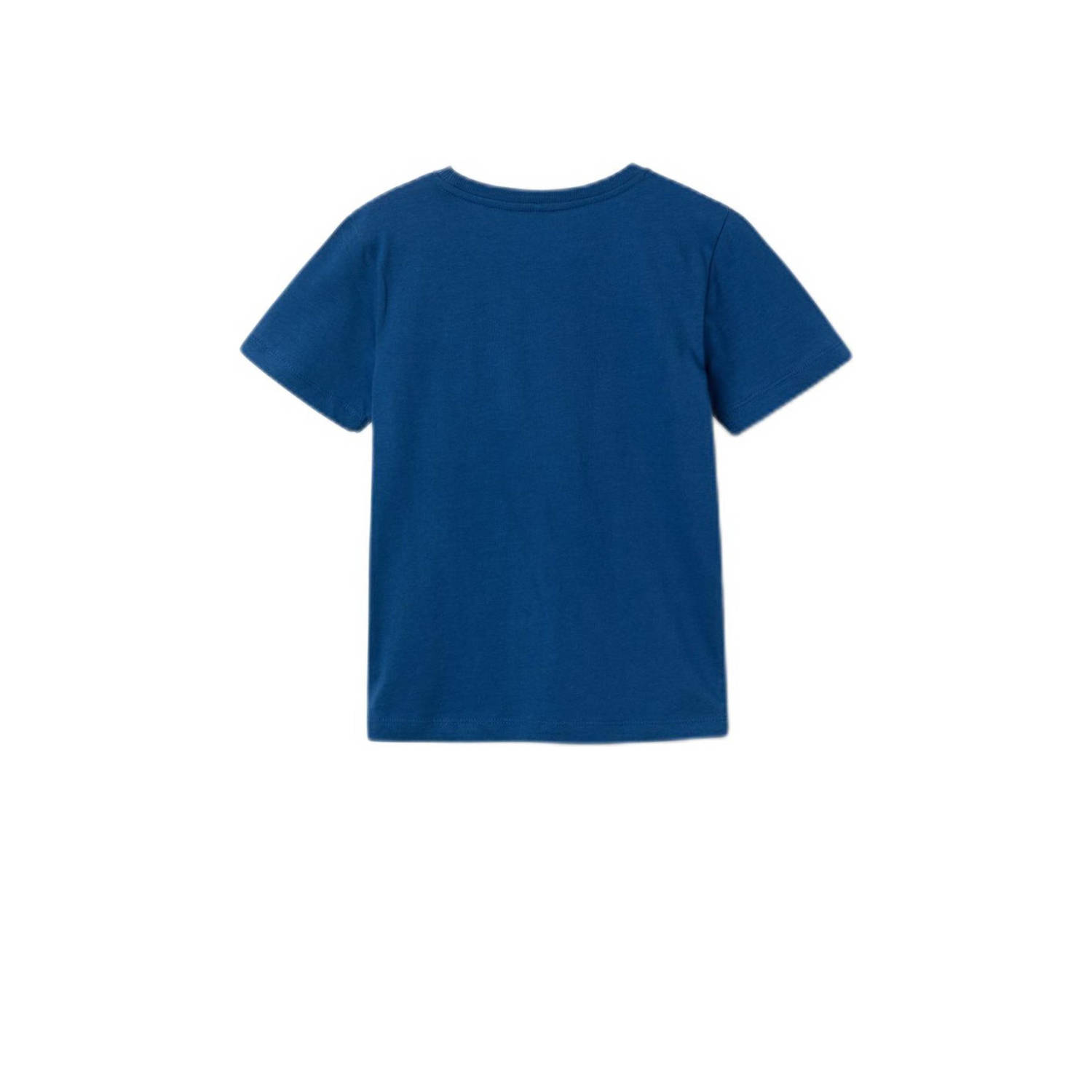NAME IT KIDS T-shirt NKMTAVIK met printopdruk hardblauw