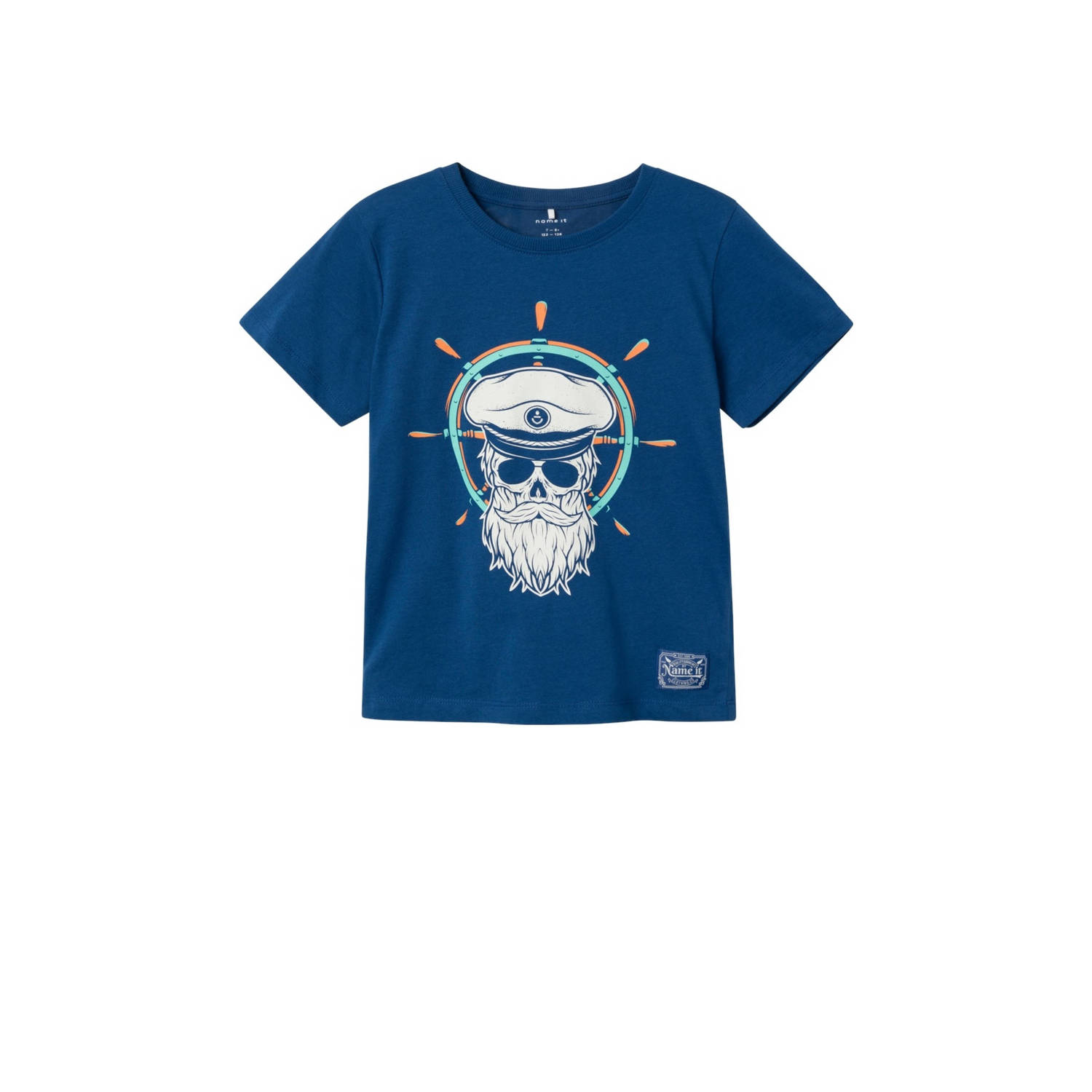 NAME IT KIDS T-shirt NKMTAVIK met printopdruk hardblauw