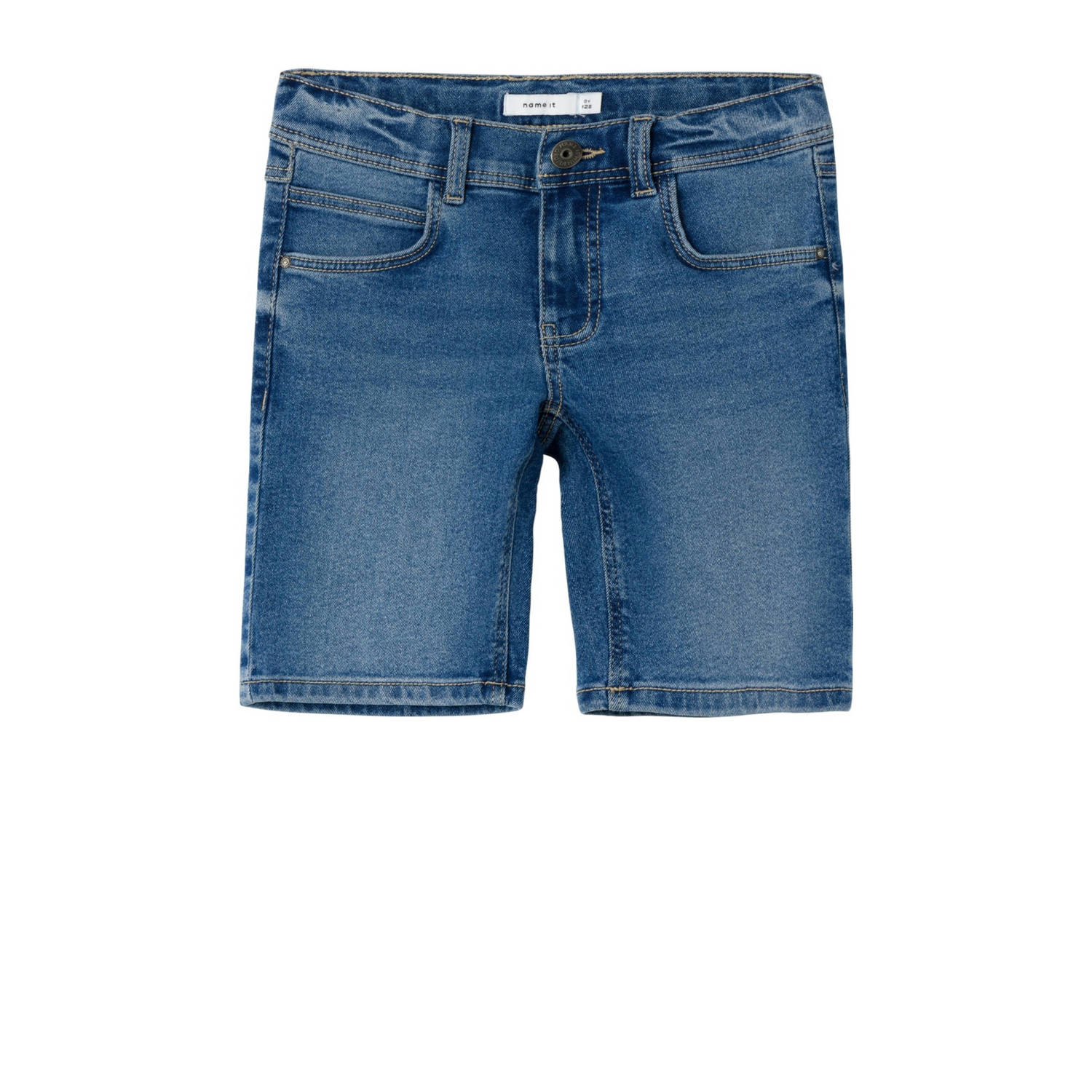 Name it KIDS regular fit denim short NKMRYAN dark blue denim Korte broek Blauw 122