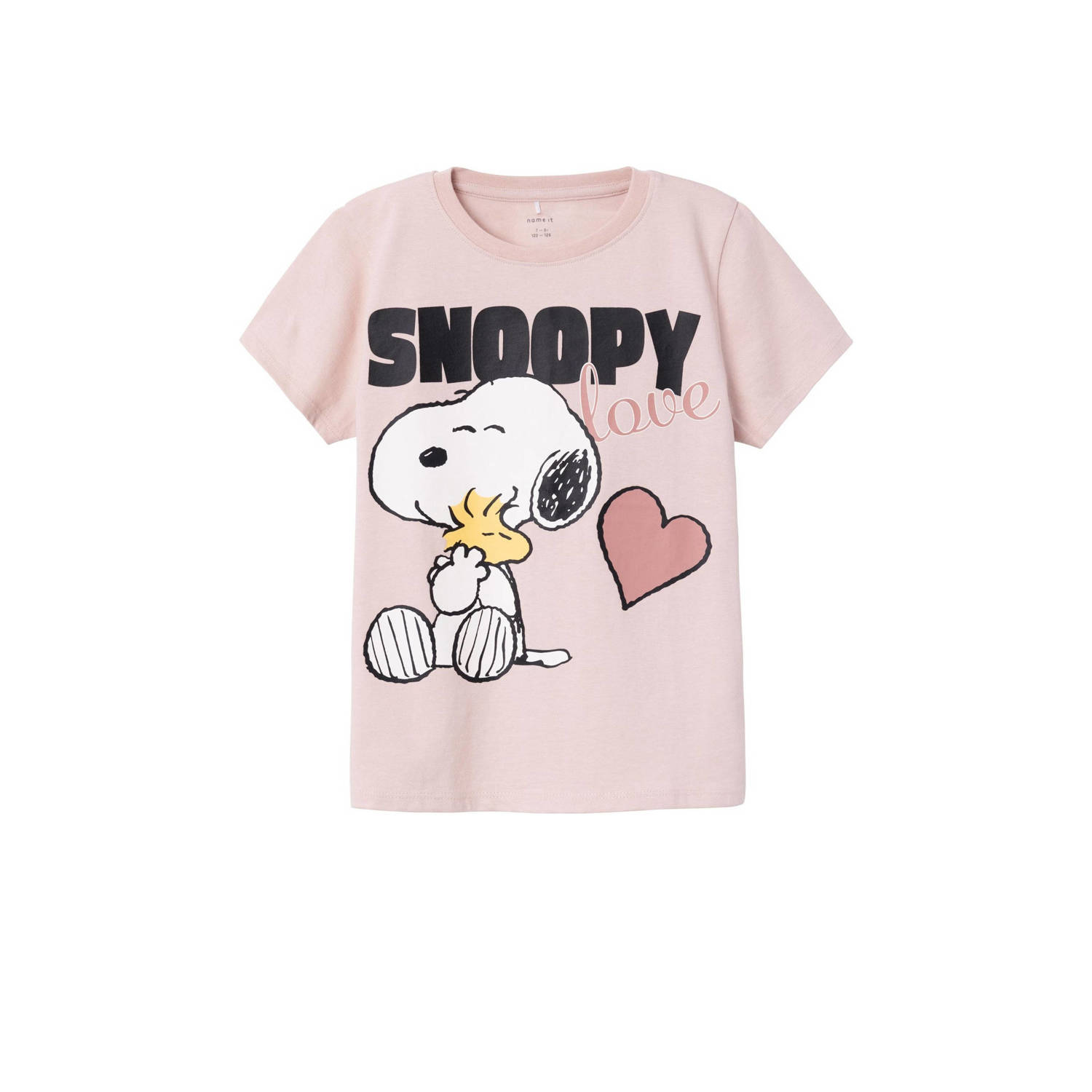 Name it KIDS T-shirt NKFNANNI SNOOPY met printopdruk zacht oudroze Meisjes Katoen Ronde hals 146 152