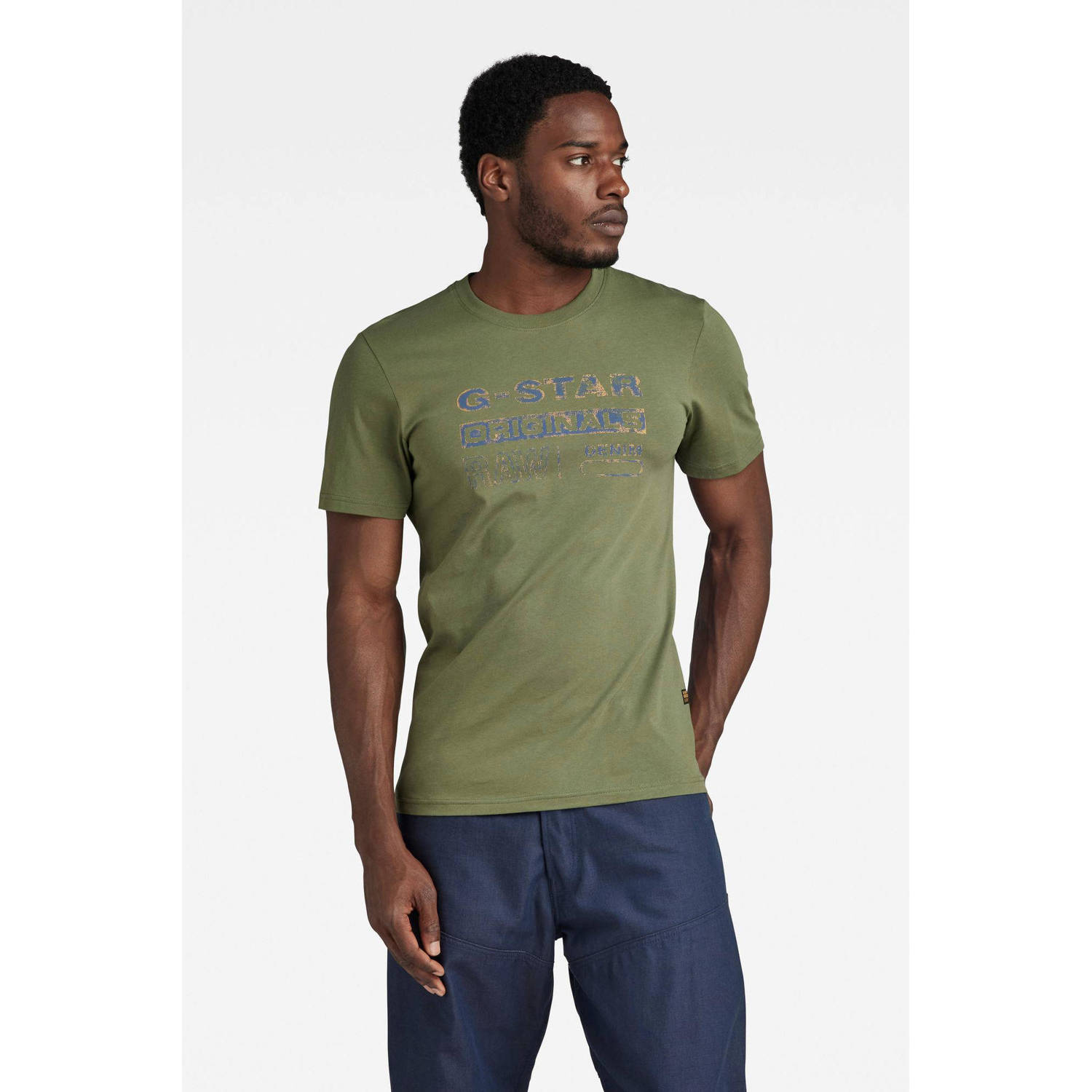 G-Star RAW T-shirt met printopdruk groen