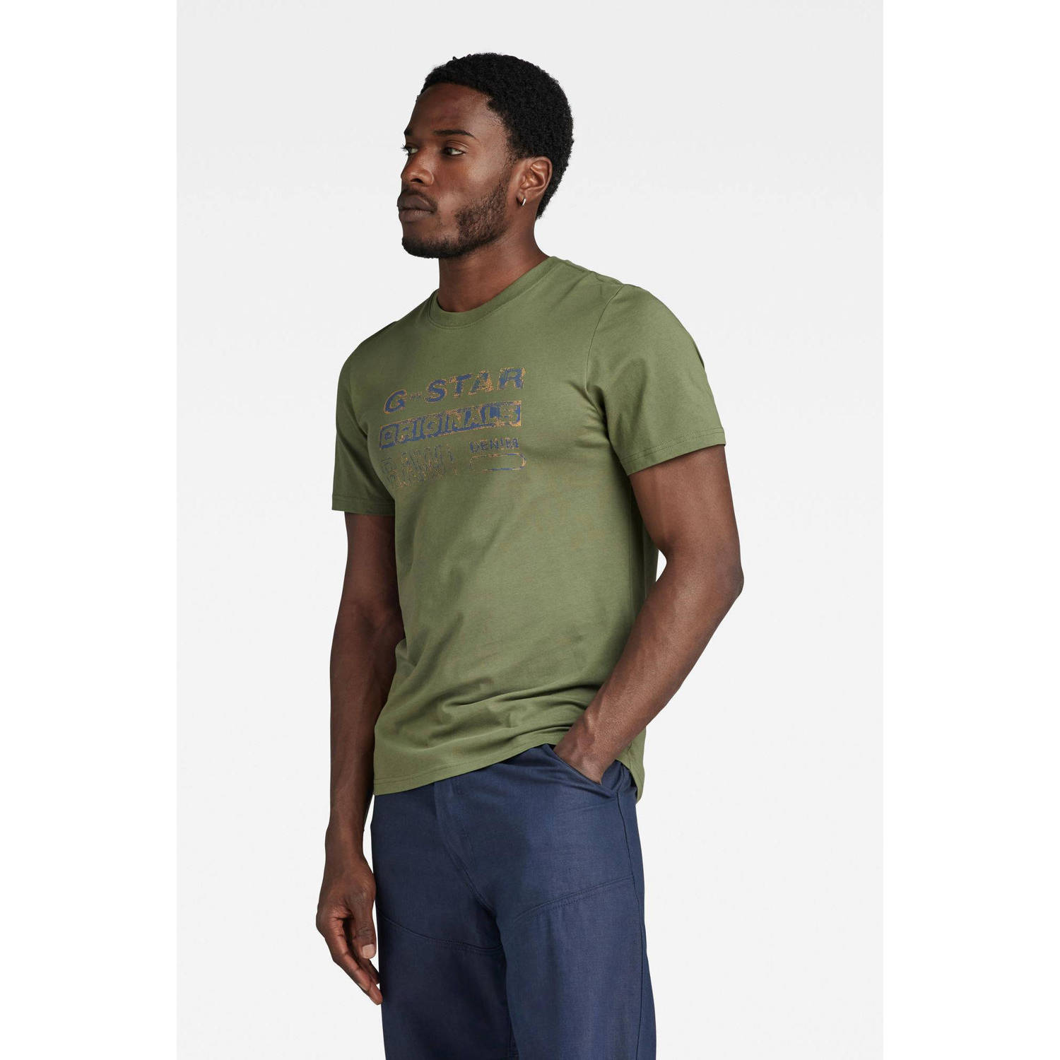 G-Star RAW T-shirt met printopdruk groen