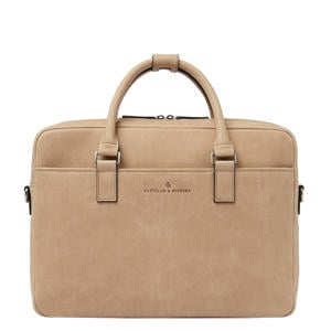 15.6 leren laptoptas Carisma beige