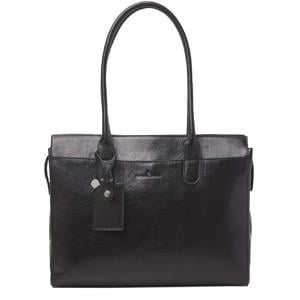 15.6 inch leren laptoptas Gaucho Ellen zwart