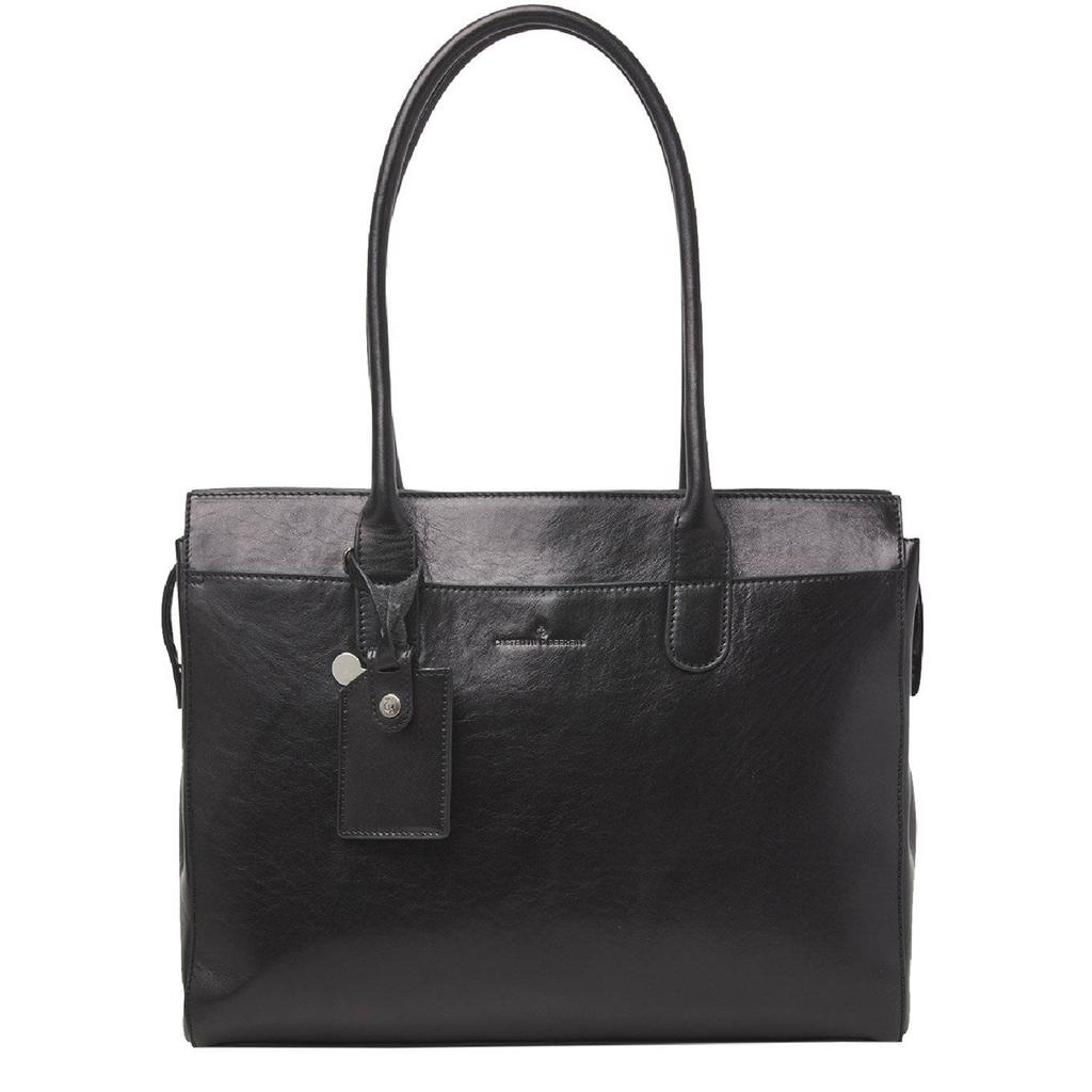 Castelijn & Beerens 15.6 inch leren laptoptas Gaucho Ellen zwart