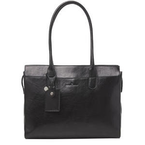 15.6 inch leren laptoptas Gaucho Ellen zwart