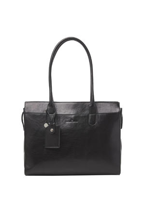 15.6 inch leren laptoptas Gaucho Ellen zwart